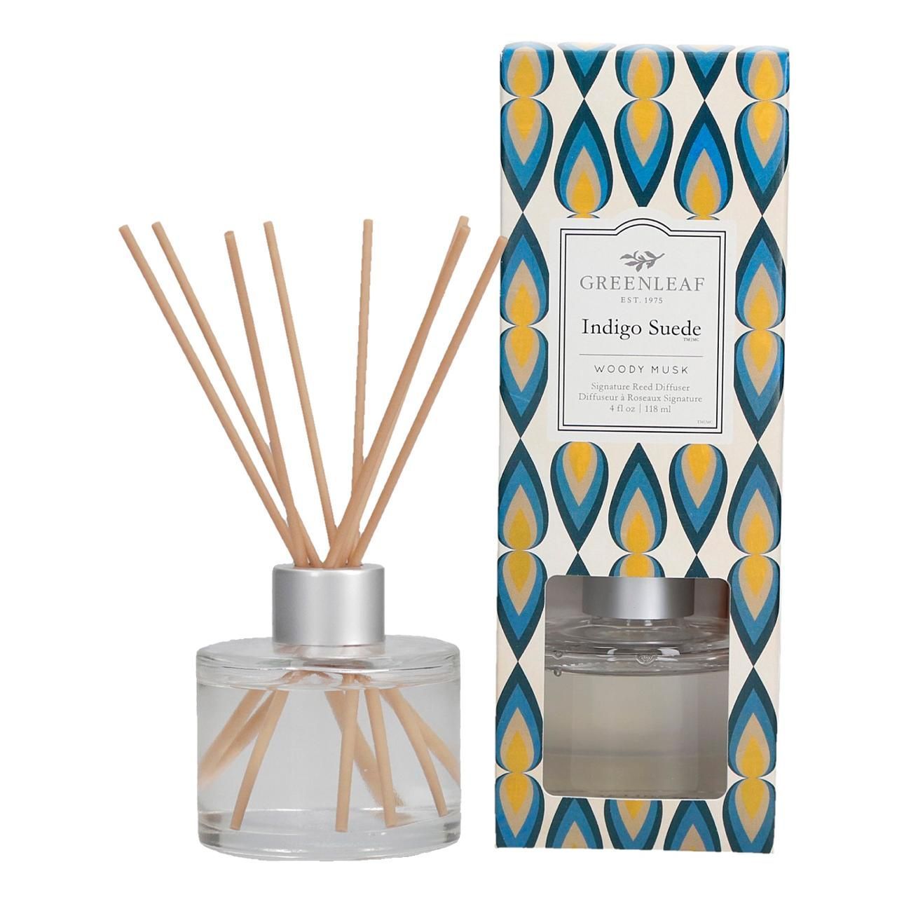 GREENLEAF REED DIFFUSER INDIGO SUEDE