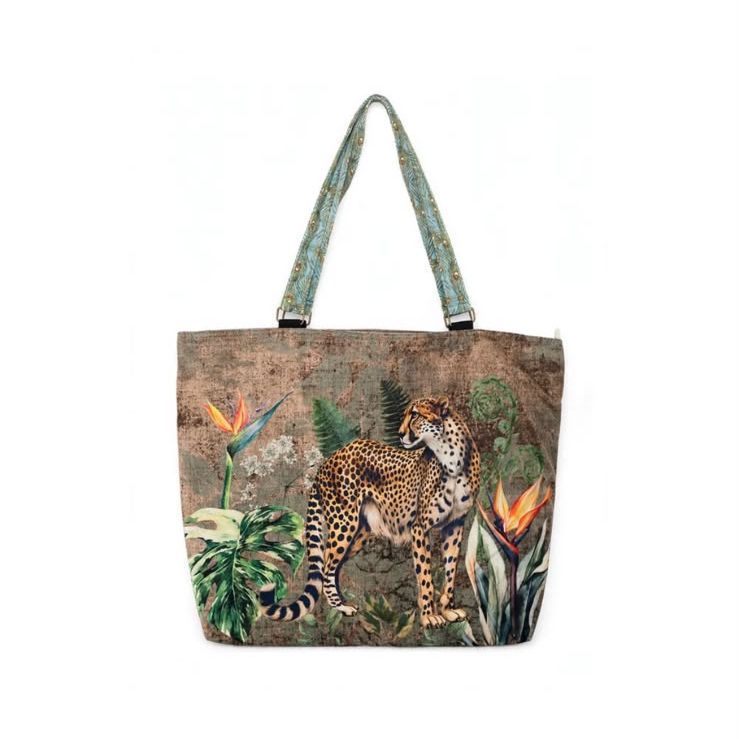SERENGETI BLOOM CHEETAH TOTE BAG