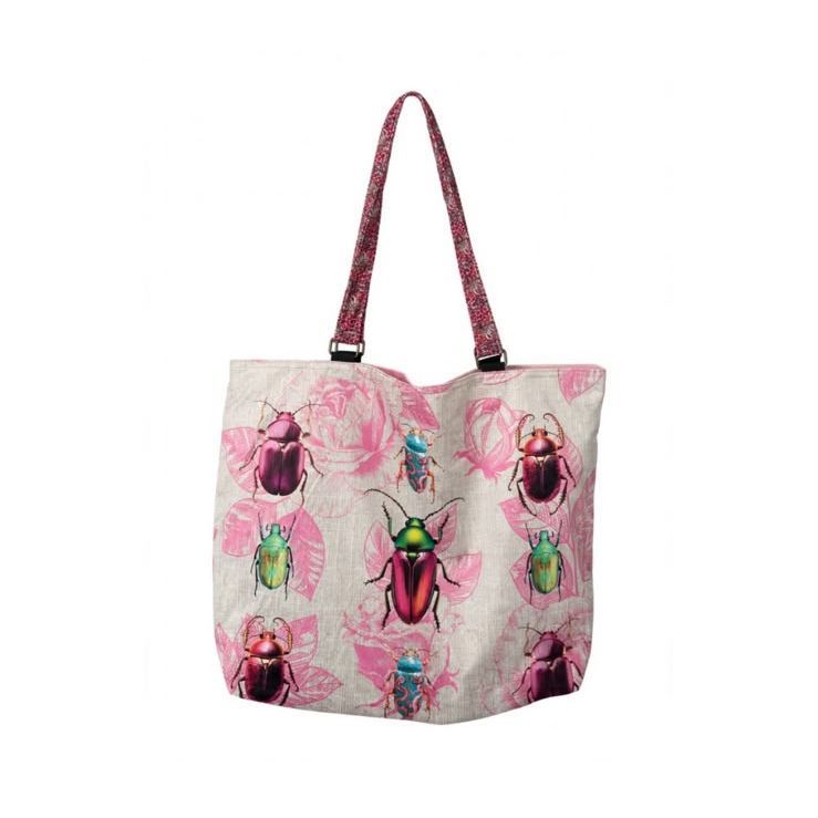 PINK BEETLE TOTE BAG